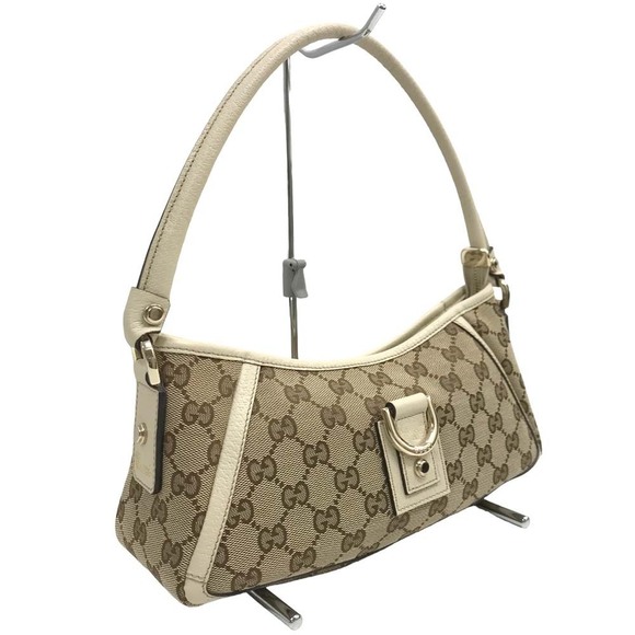 Gucci Handbags - Gucci One Shoulder Hobo Bag Abbey Shoulder GG Brown White